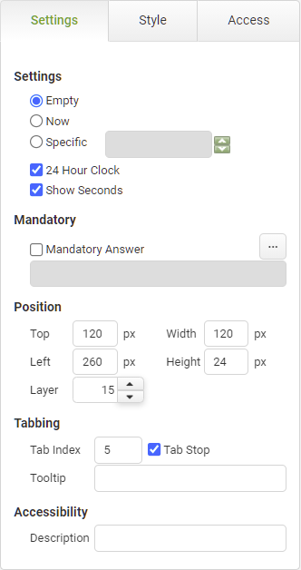 Time Input Settings