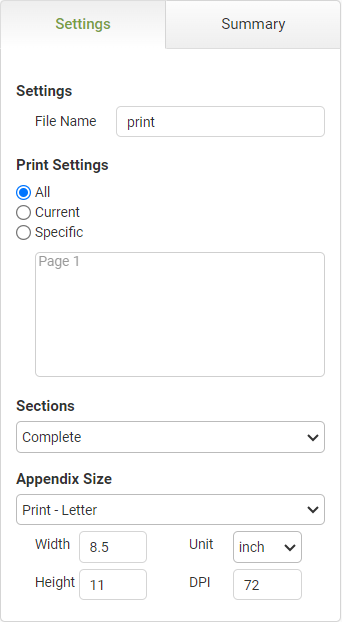 Print Settings