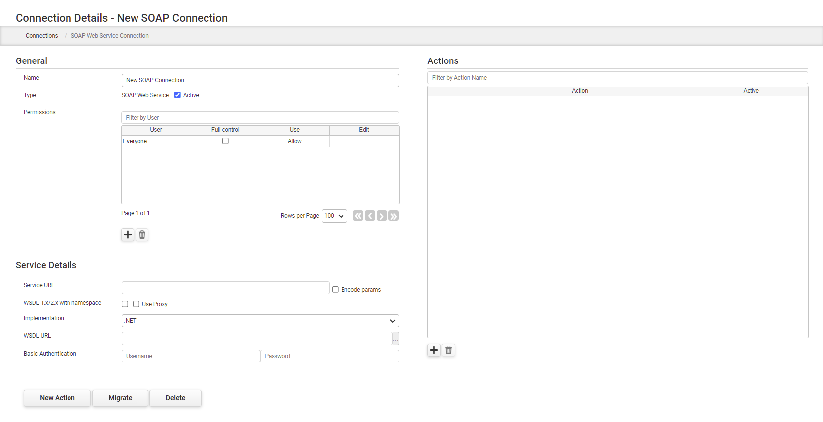 New SOAP Web Services Connection