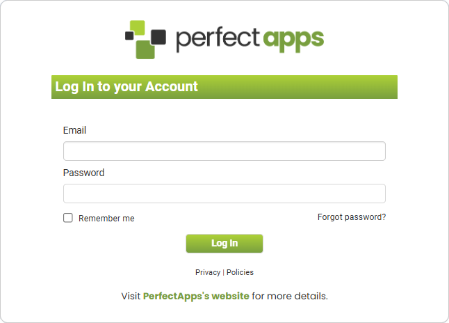 Logging In to PerfectApps