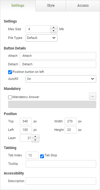 File Attachment Settings