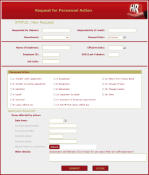 Personnel Action Request
