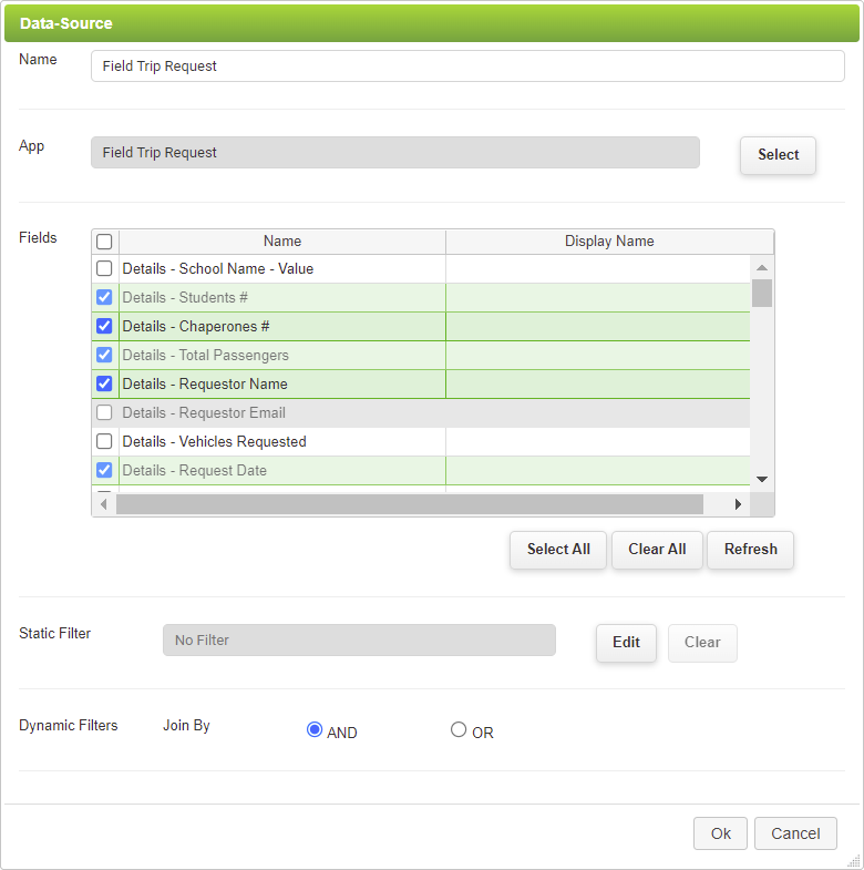 Data-Source Dialog