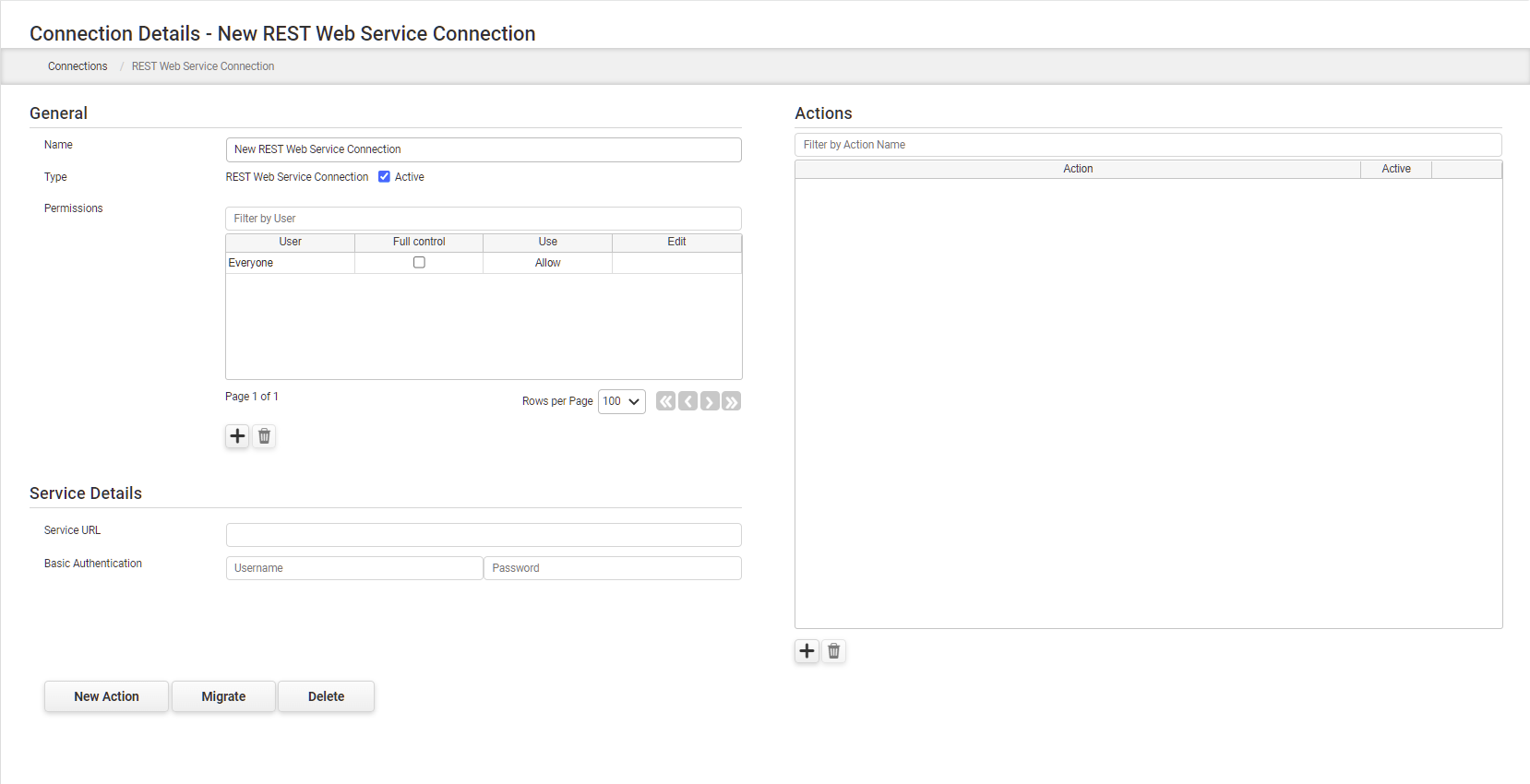 New REST Web Services Connection