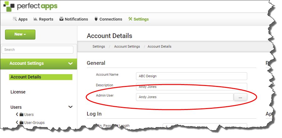 Assigning Account Admin Perms - Settings Page Admin User