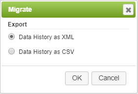Exporting Data History of a Form Instance - Migrate Dialog
