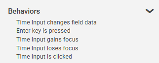 Table - Time Input Properties