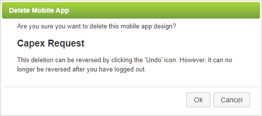 Delete App Confirmation Dialog