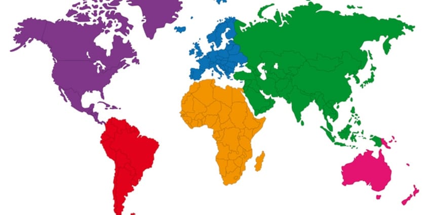 Colorful map of the whole world.