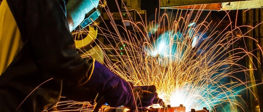 Welder working.